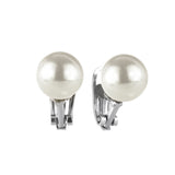 Clip-on earrings with large pearl Pearl - White - Sodini Bijoux