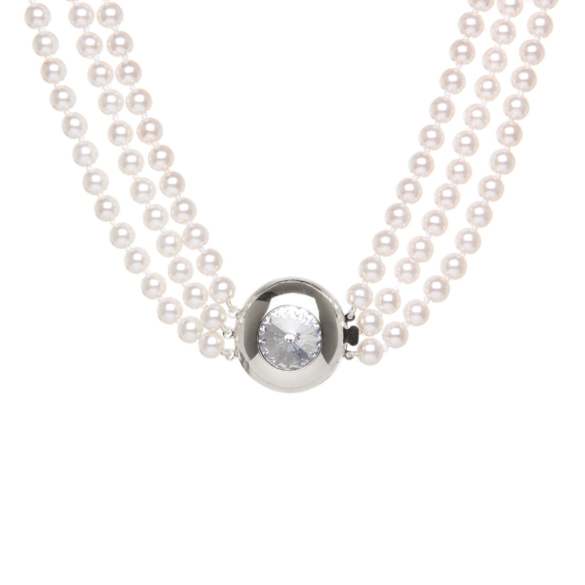 Collana a tre fili di perle Pearl - Argento - Sodini Bijoux