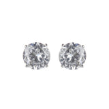 Earrings with large cubic zirconia Pearl - White - Sodini Bijoux