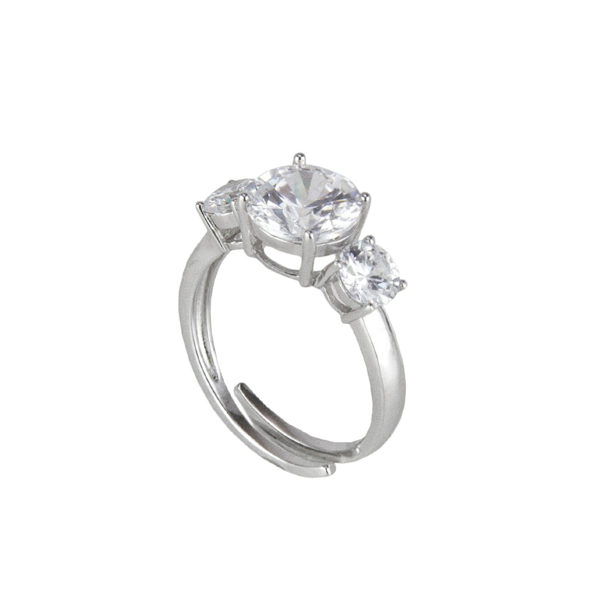 Three cubic zirconia ring Pearl - White - Sodini Bijoux