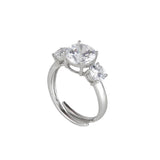 Three cubic zirconia ring Pearl - White - Sodini Bijoux