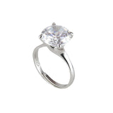 Large cubic zirconia ring Pearl - White - Sodini Bijoux