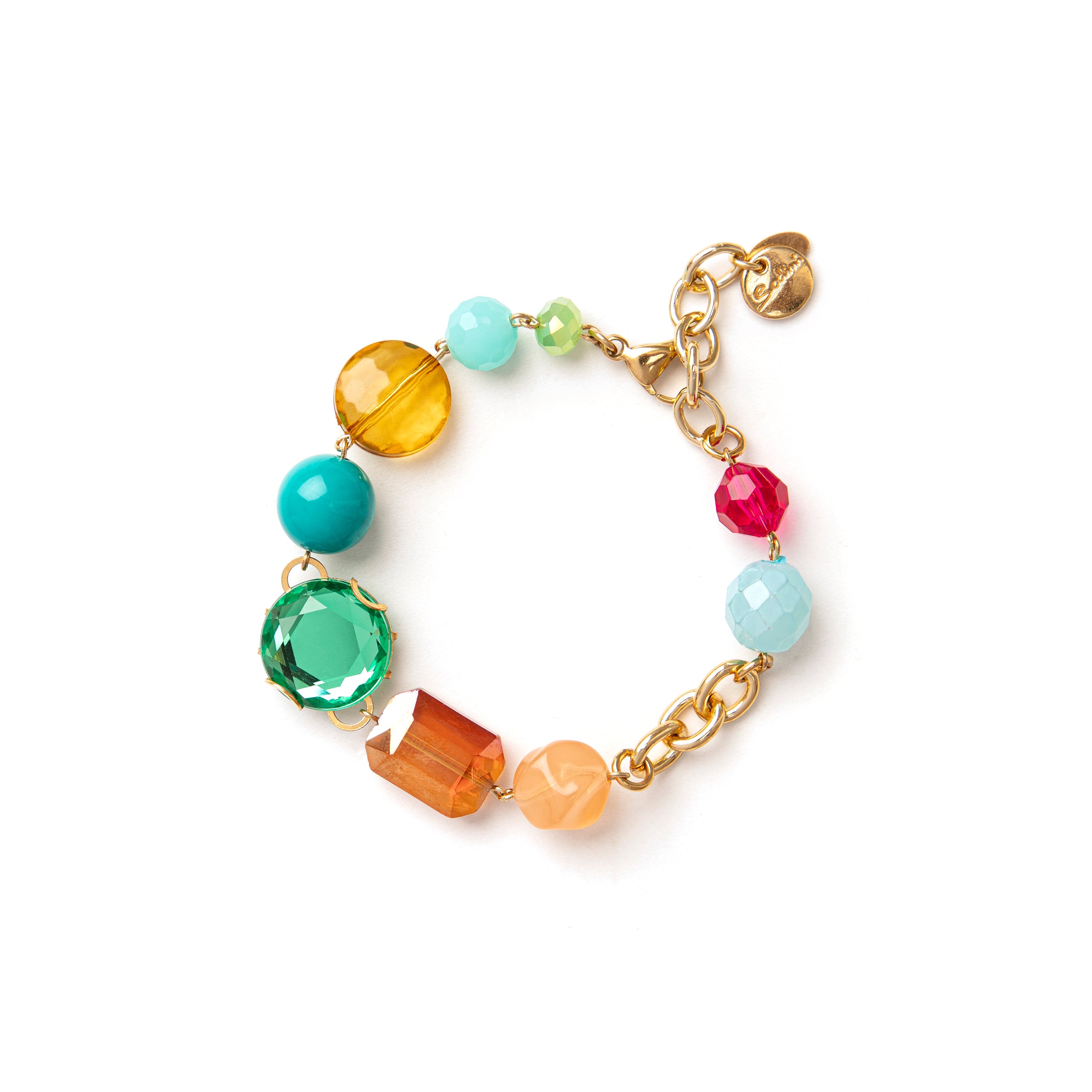Bracelet boule, beads and charms Sunrise - Multicoloured - Sodini Bijoux
