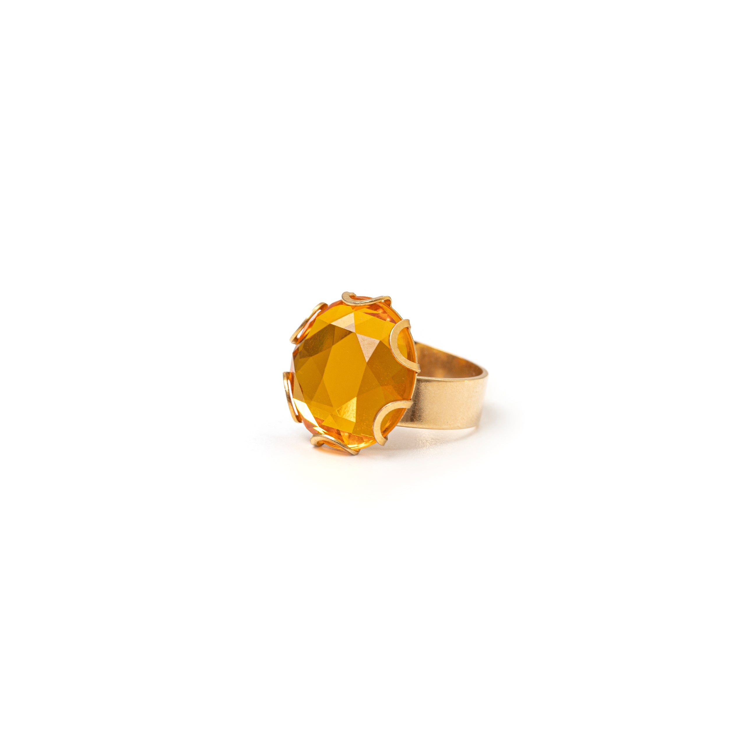 Ring with semi-sphere top Sunrise - Orange - Sodini Bijoux