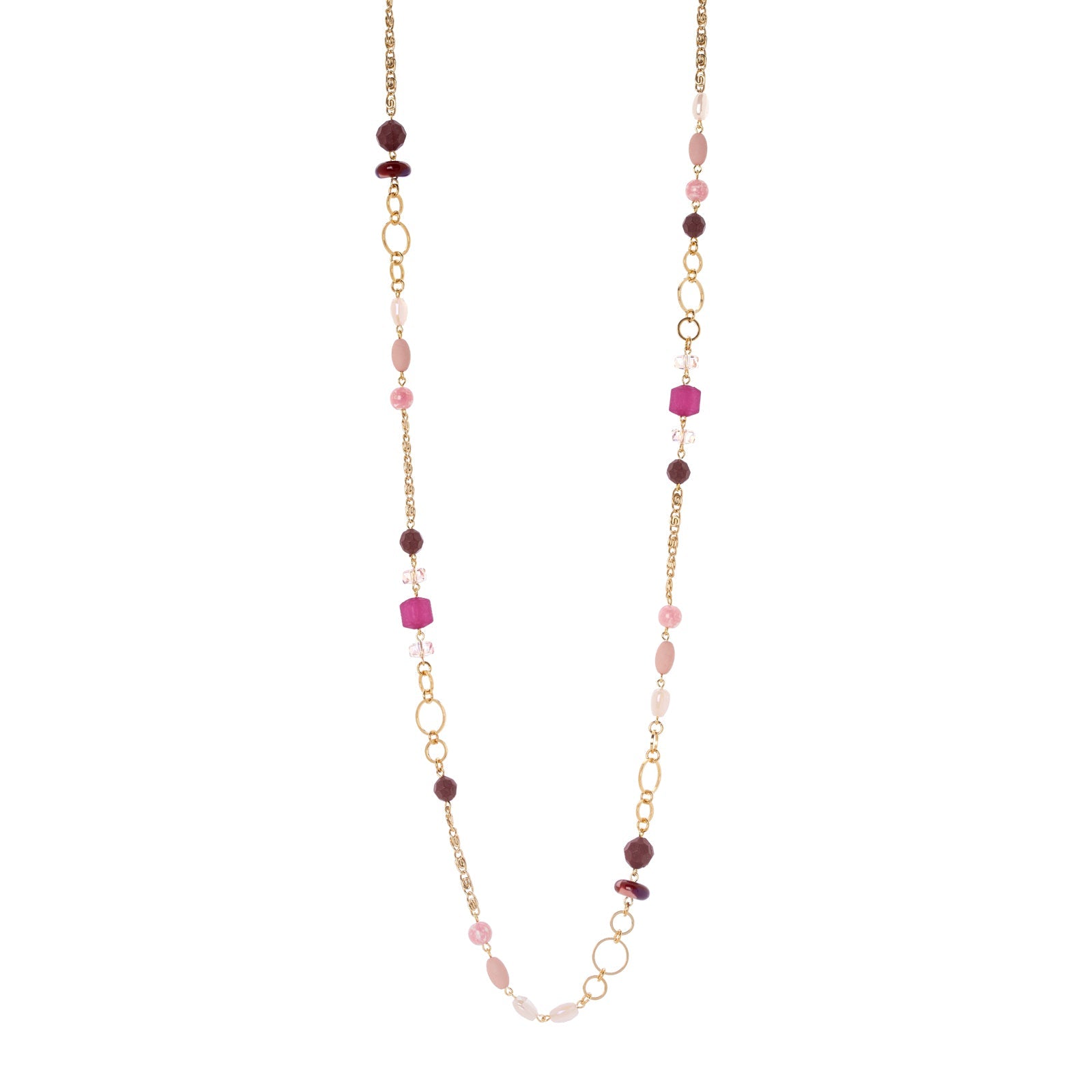 Collana lunga a catena multi-stile ed elementi incatenati Sleeping Satellite - Viola - Sodini Bijoux