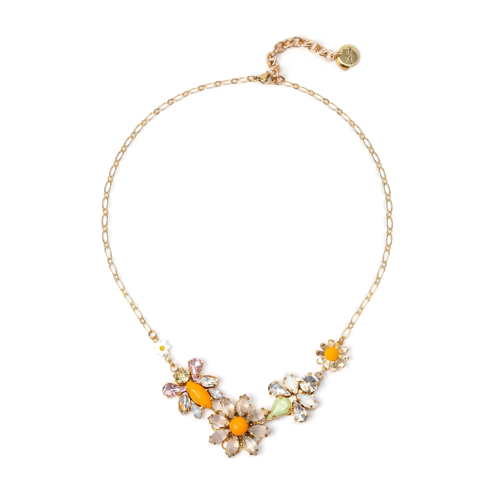 Choker with daisies and little insects Flora - Multicolor - Sodini Bijoux