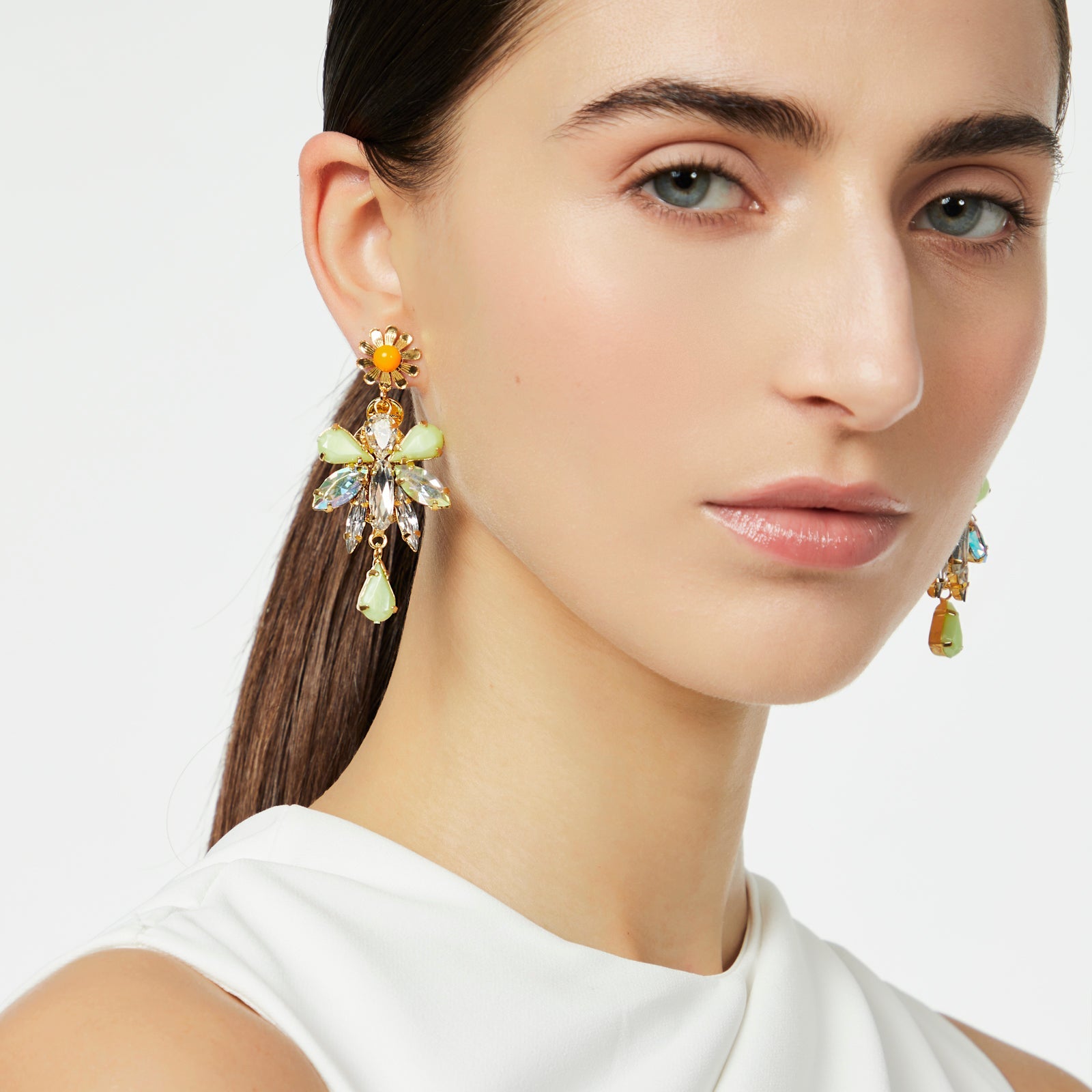 Little daisy and insect earrings Flora - Multicolor - Sodini Bijoux