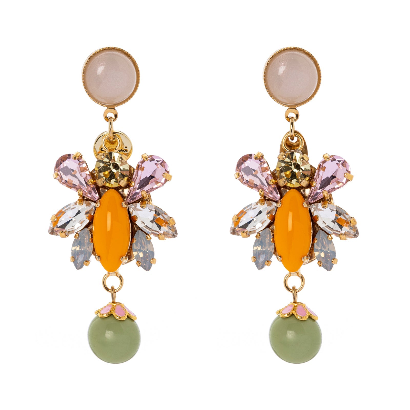 Little insect and boule earrings Flora - Multicolor - Sodini Bijoux