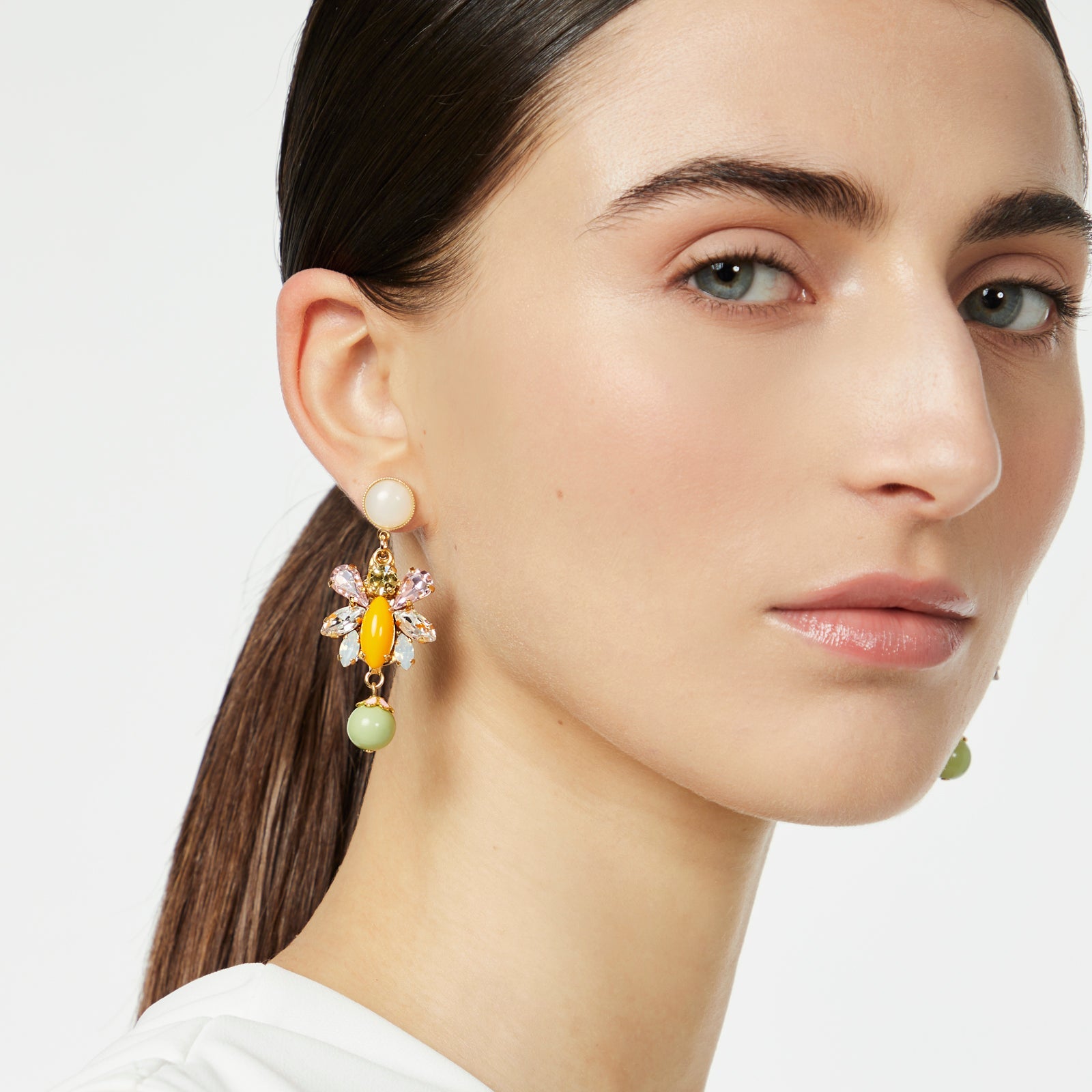Little insect and boule earrings Flora - Multicolor - Sodini Bijoux