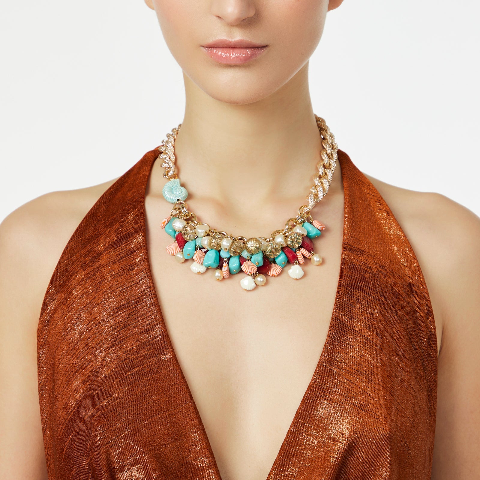 Collana corta groumette e pendenti Ondina - Multicolor - Sodini Bijoux