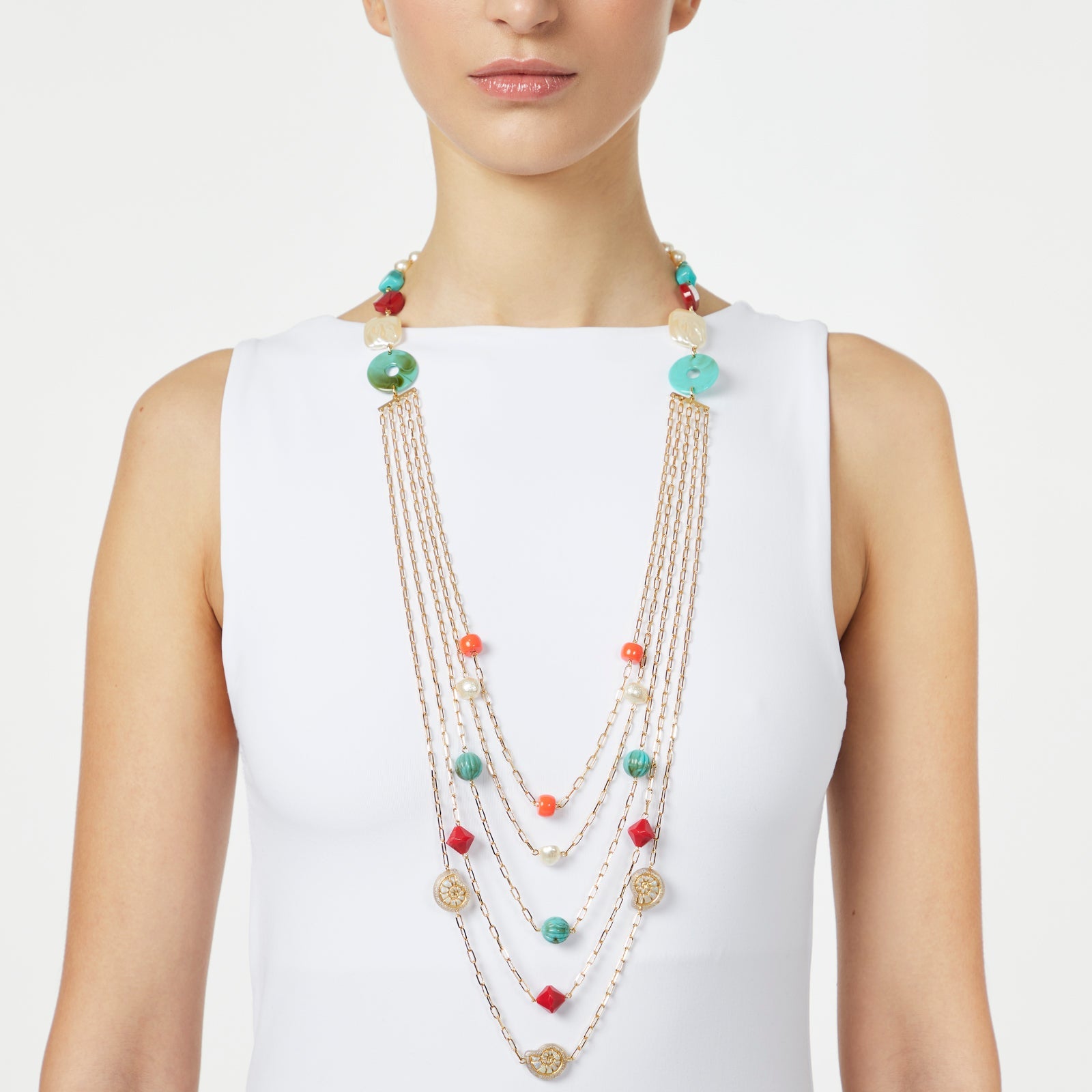 Collana lunga multifilo Ondina - Multicolor - Sodini Bijoux