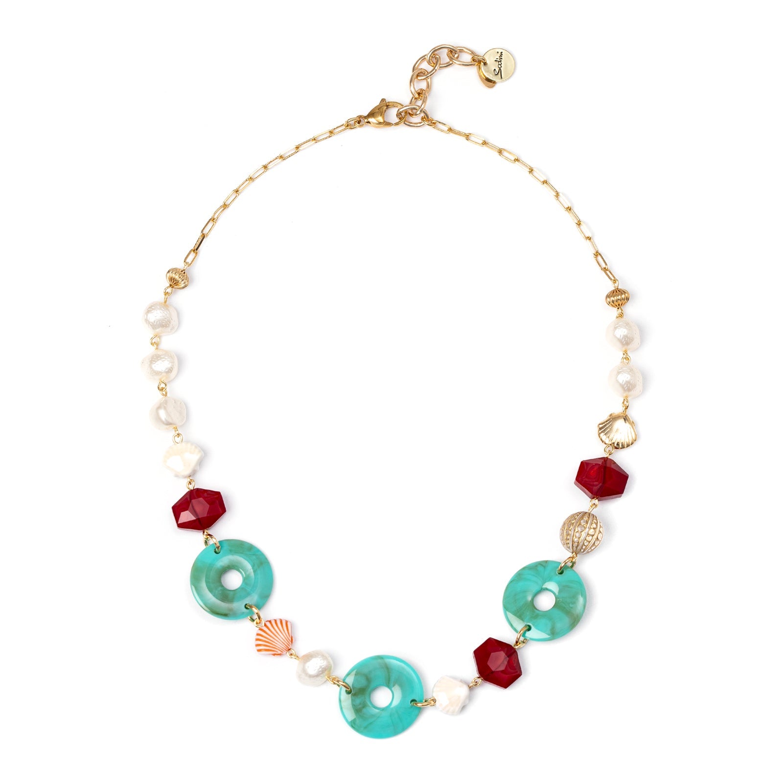 Collana corta perle e conchigliette Ondina - Multicolor - Sodini Bijoux