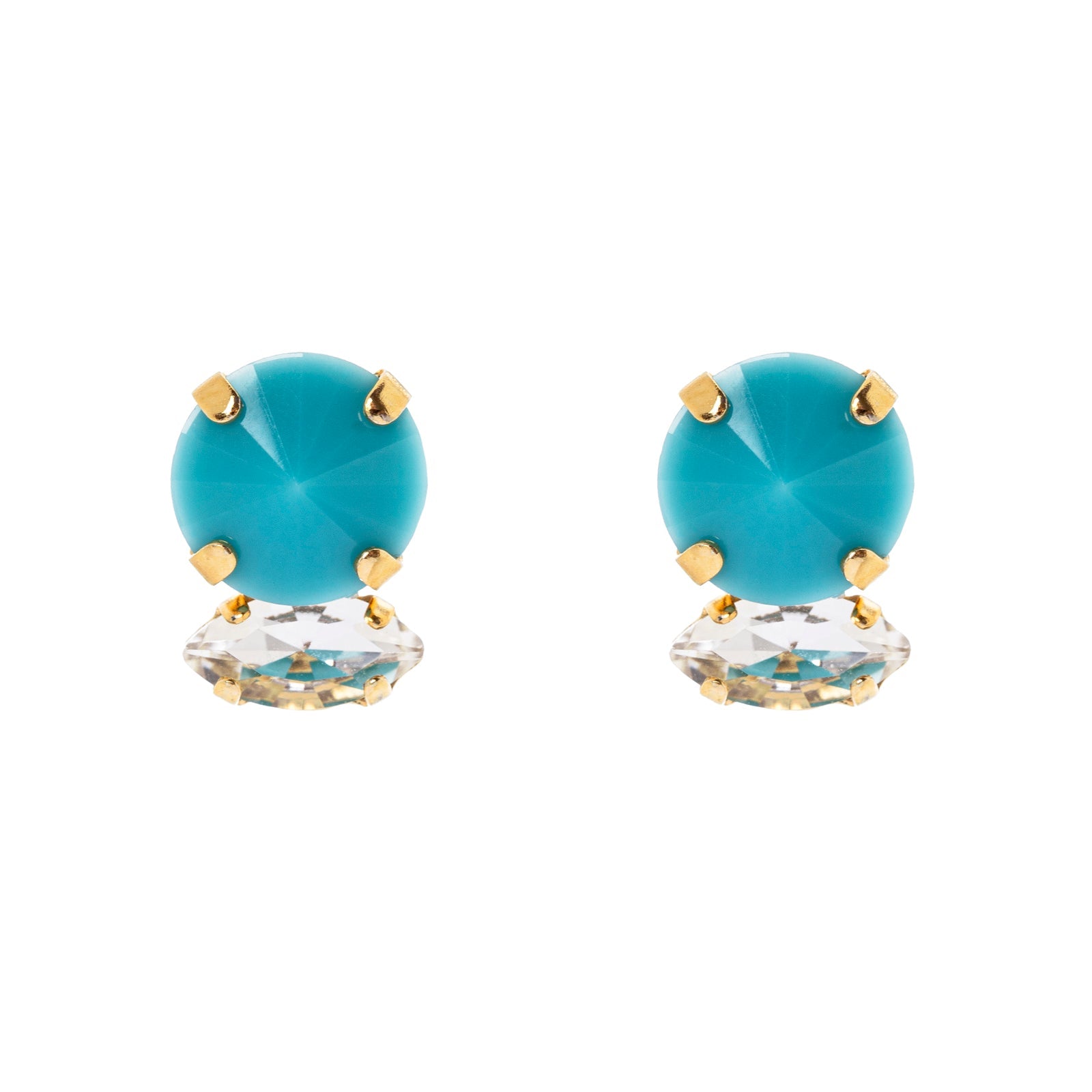 Wedge and navette earrings Ondina - Turquoise - Sodini Bijoux