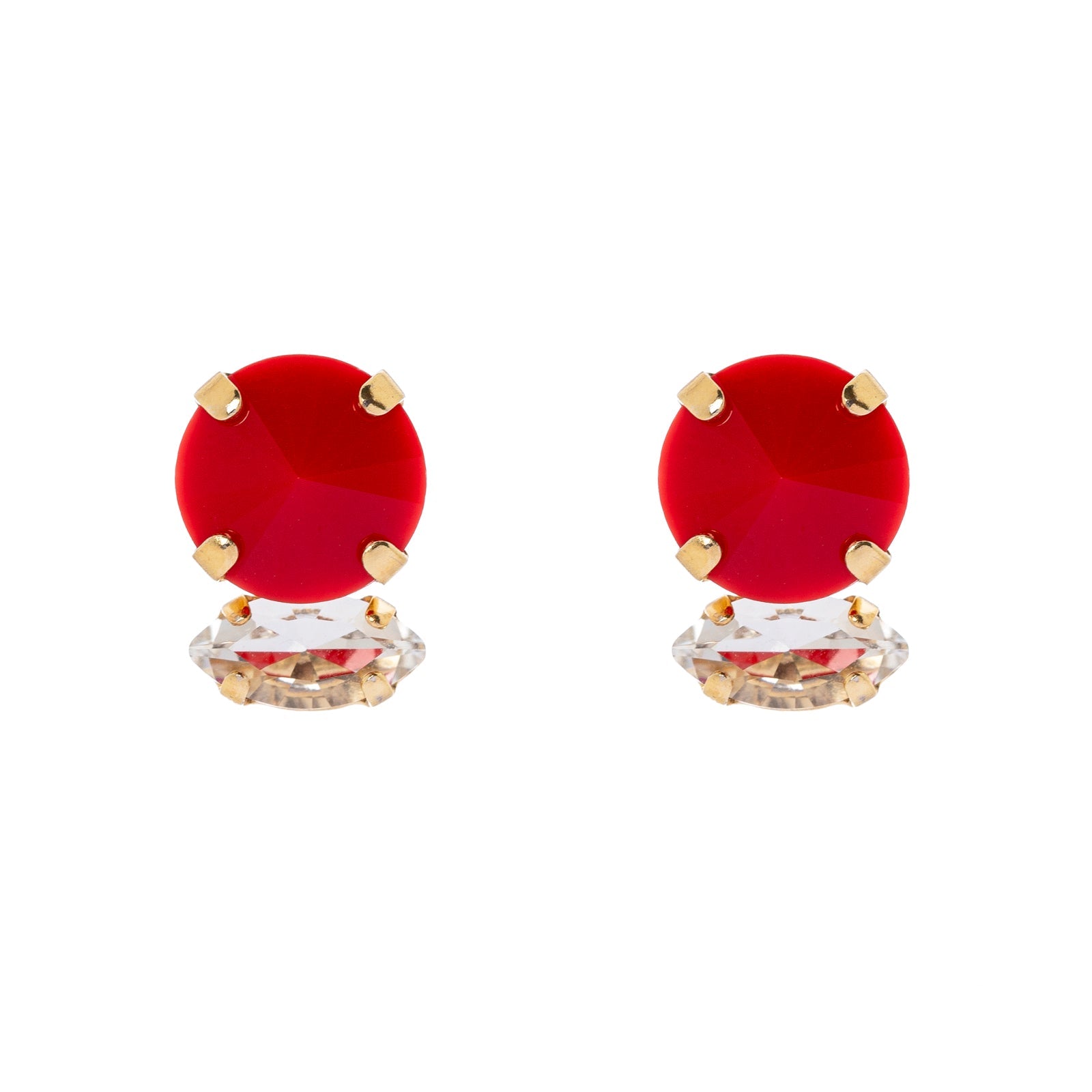 Wedge and navette earrings Ondina - Red - Sodini Bijoux