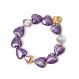 Bracelet with hearts Demetra - Dark purple - Sodini Bijoux