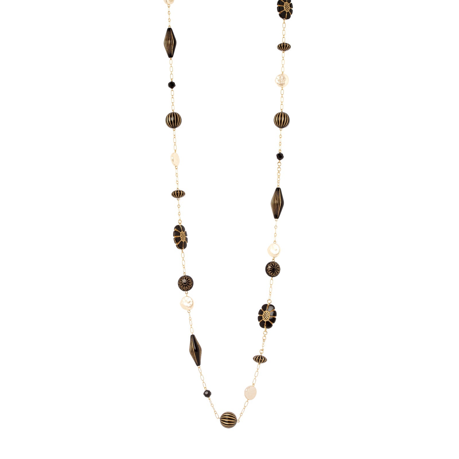Collana extra lunga Amytis - Bianco e nero - Sodini Bijoux