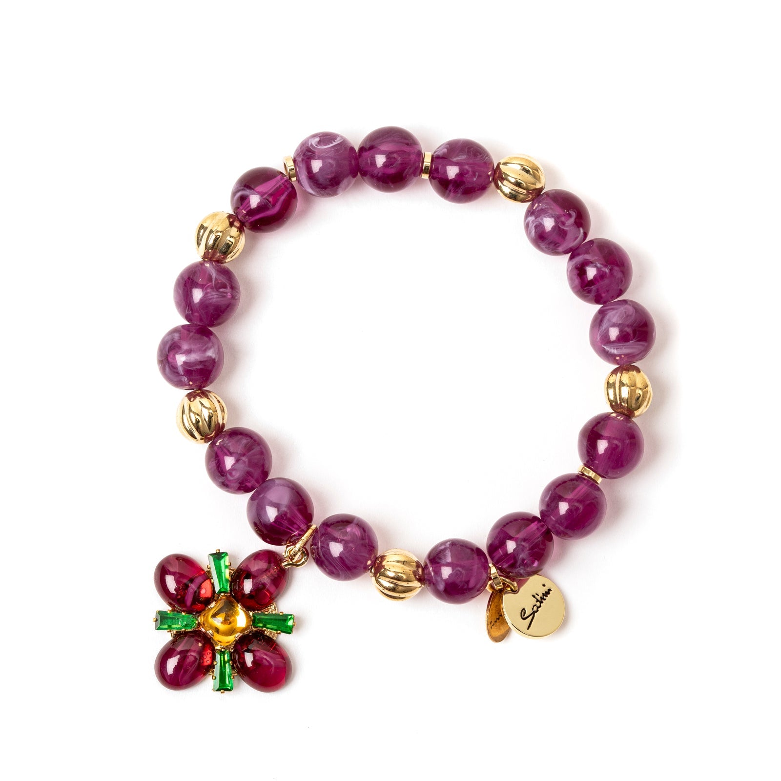 Bracciale elastico con pendente Nellie - Viola - Sodini Bijoux