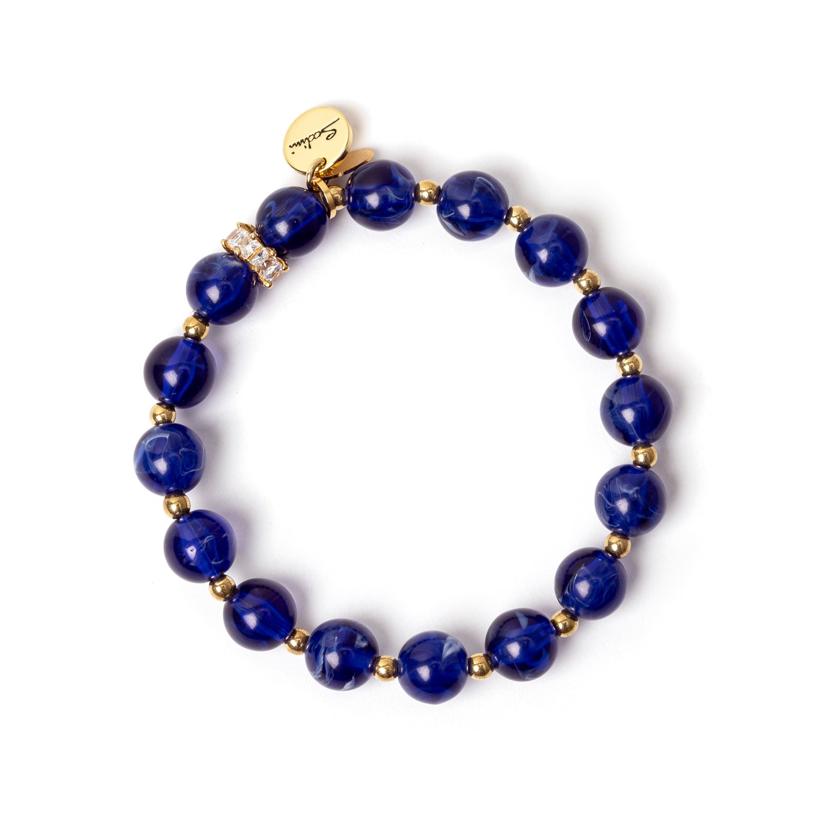 Bracciale elastico grandi boule Nellie - Blu - Sodini Bijoux