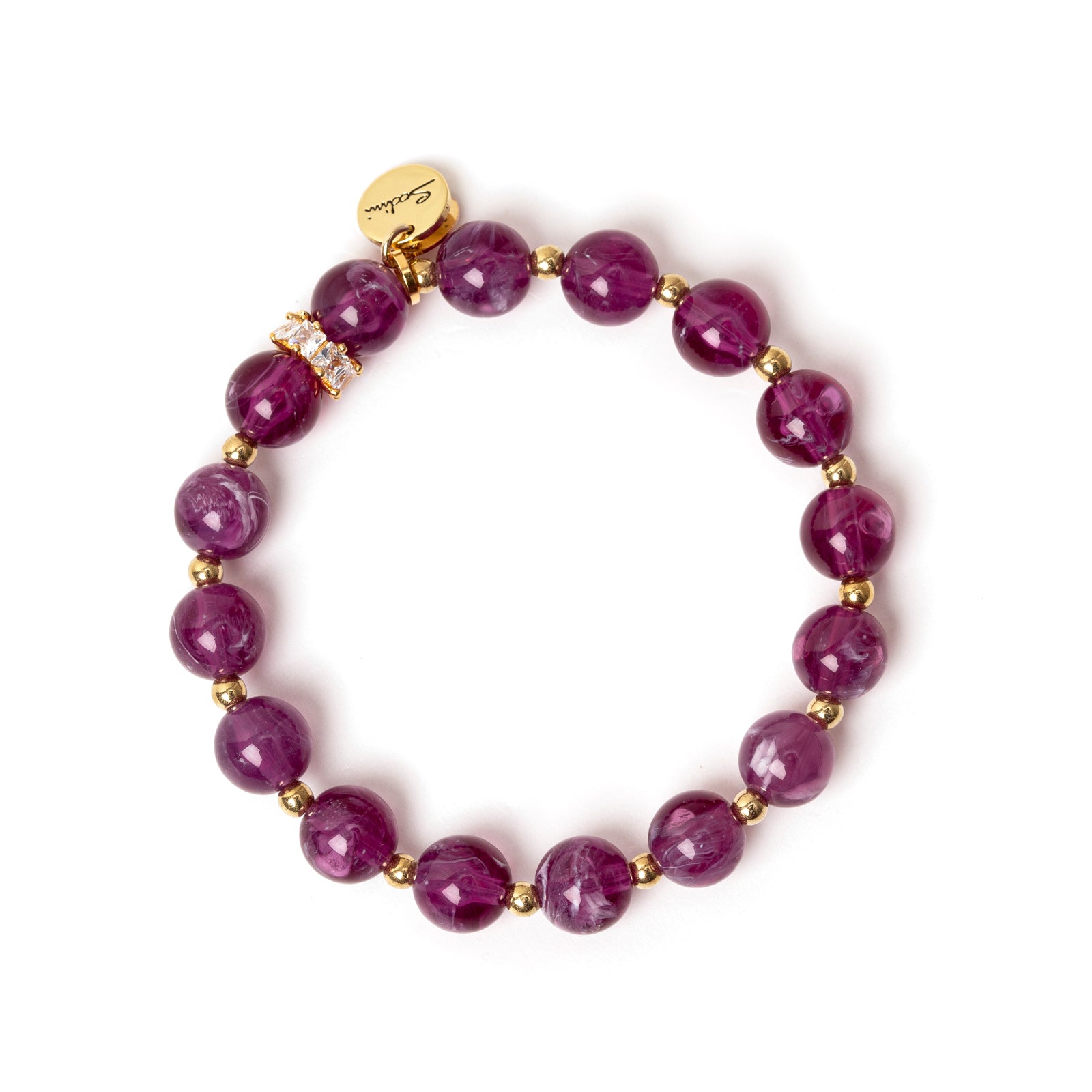 Bracciale elastico grandi boule Nellie - Viola - Sodini Bijoux
