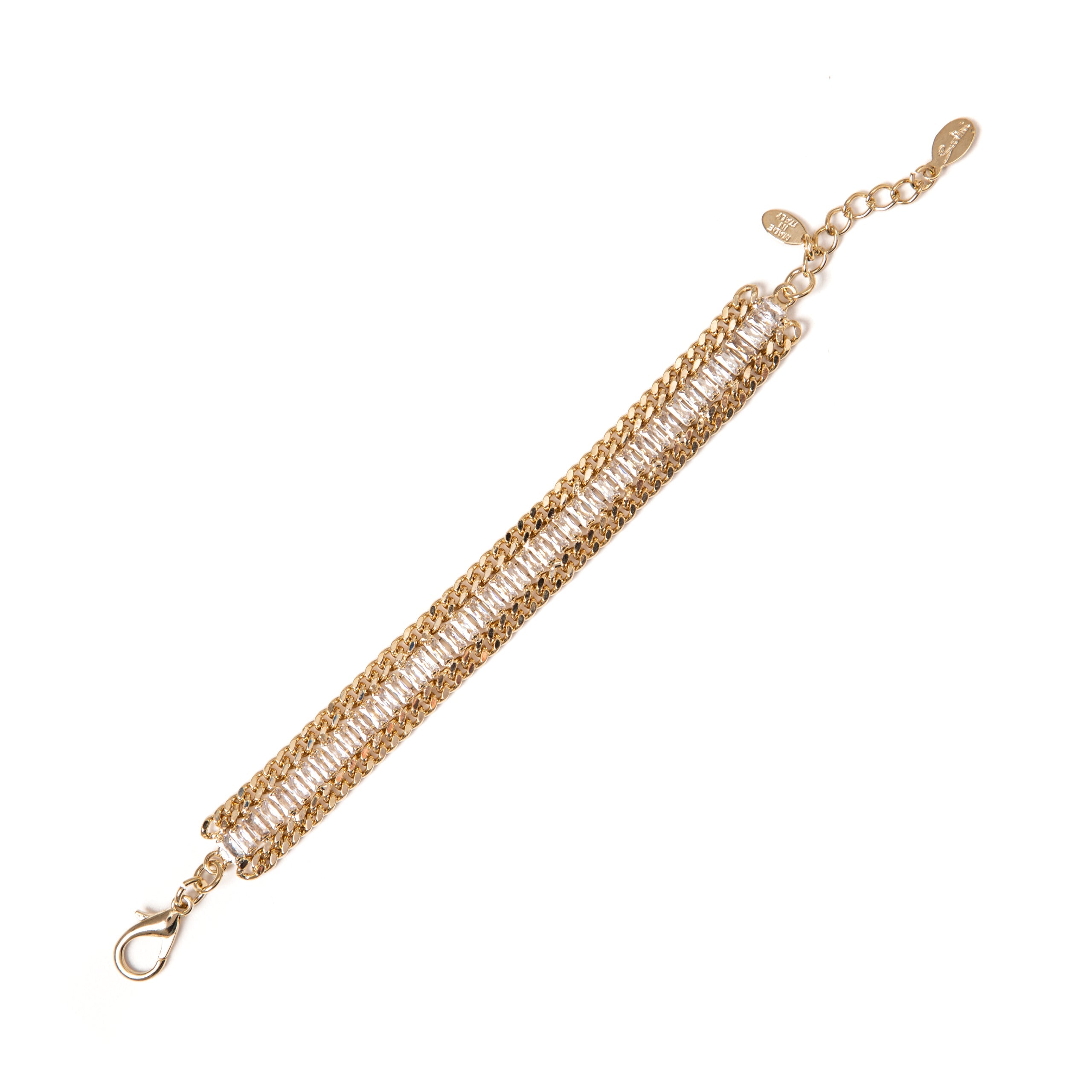 Bracciale groumette e cristalli Cometa - Bianco - Sodini Bijoux