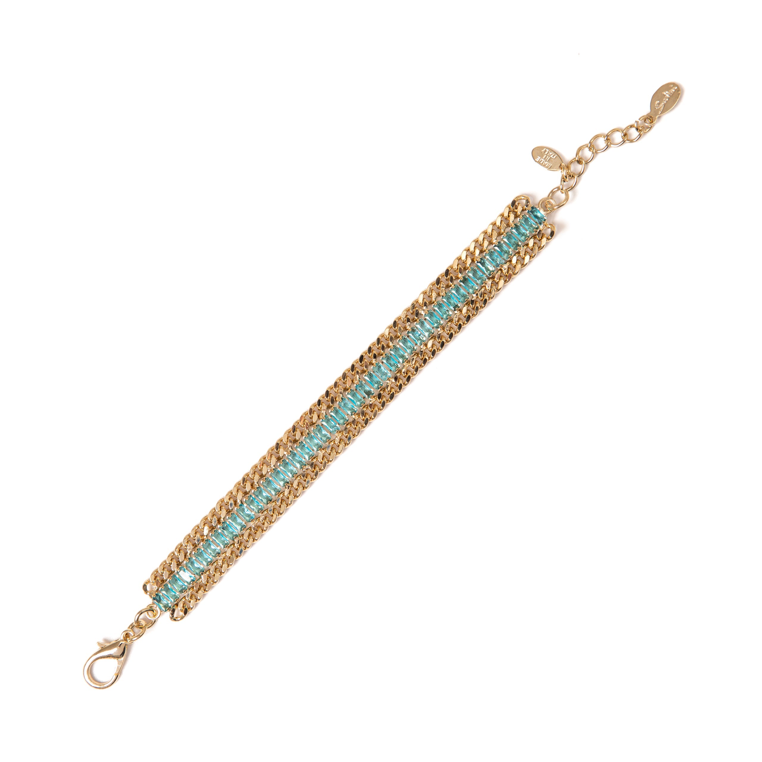 Bracciale groumette e cristalli Cometa - Turchese - Sodini Bijoux