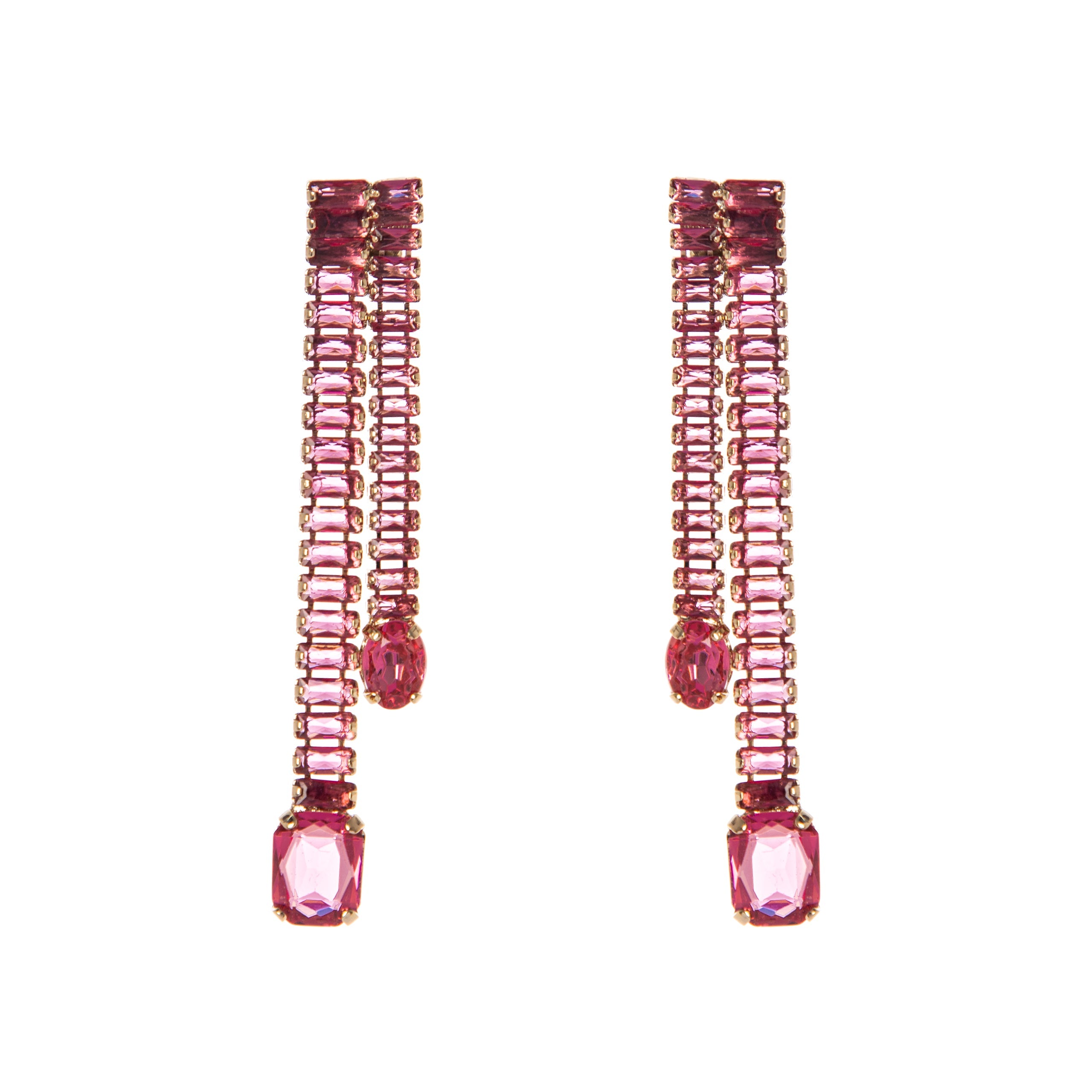Orecchini a due fili asimmetrici Cometa - Rosa - Sodini Bijoux