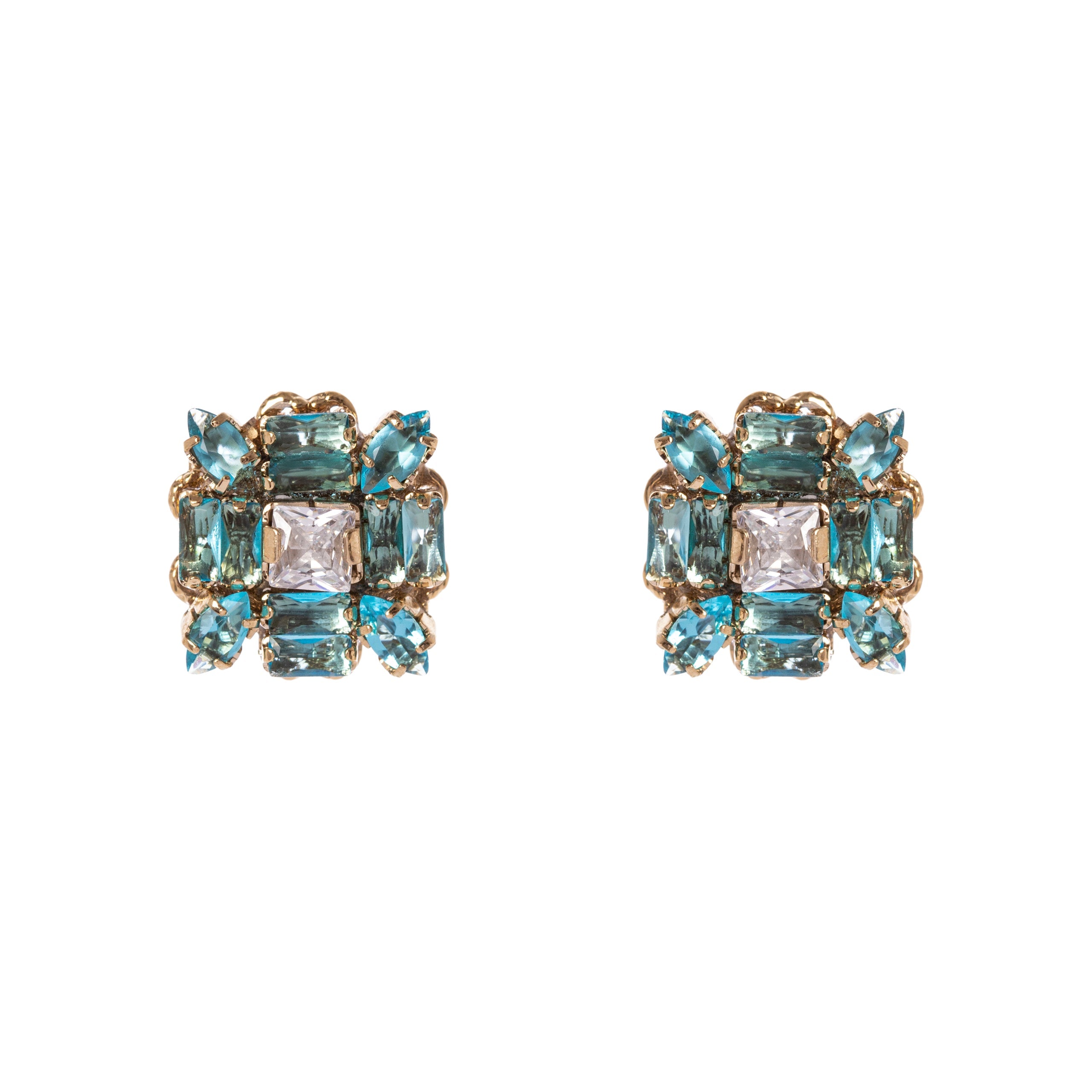 Orecchini fiore di cristalli Cometa - Turchese - Sodini Bijoux