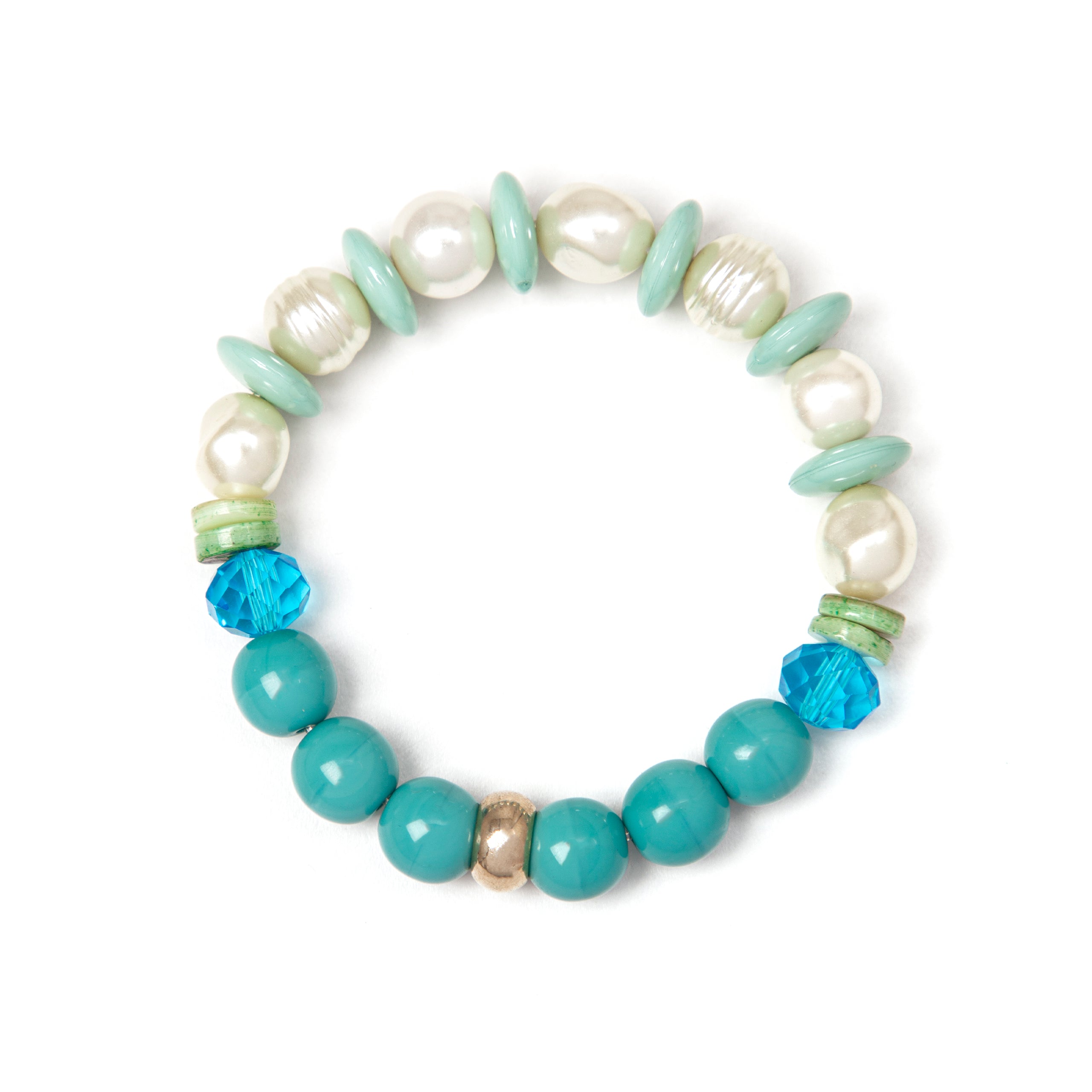 Bracciale elastico perle e boule Essenza - Turchese - Sodini Bijoux