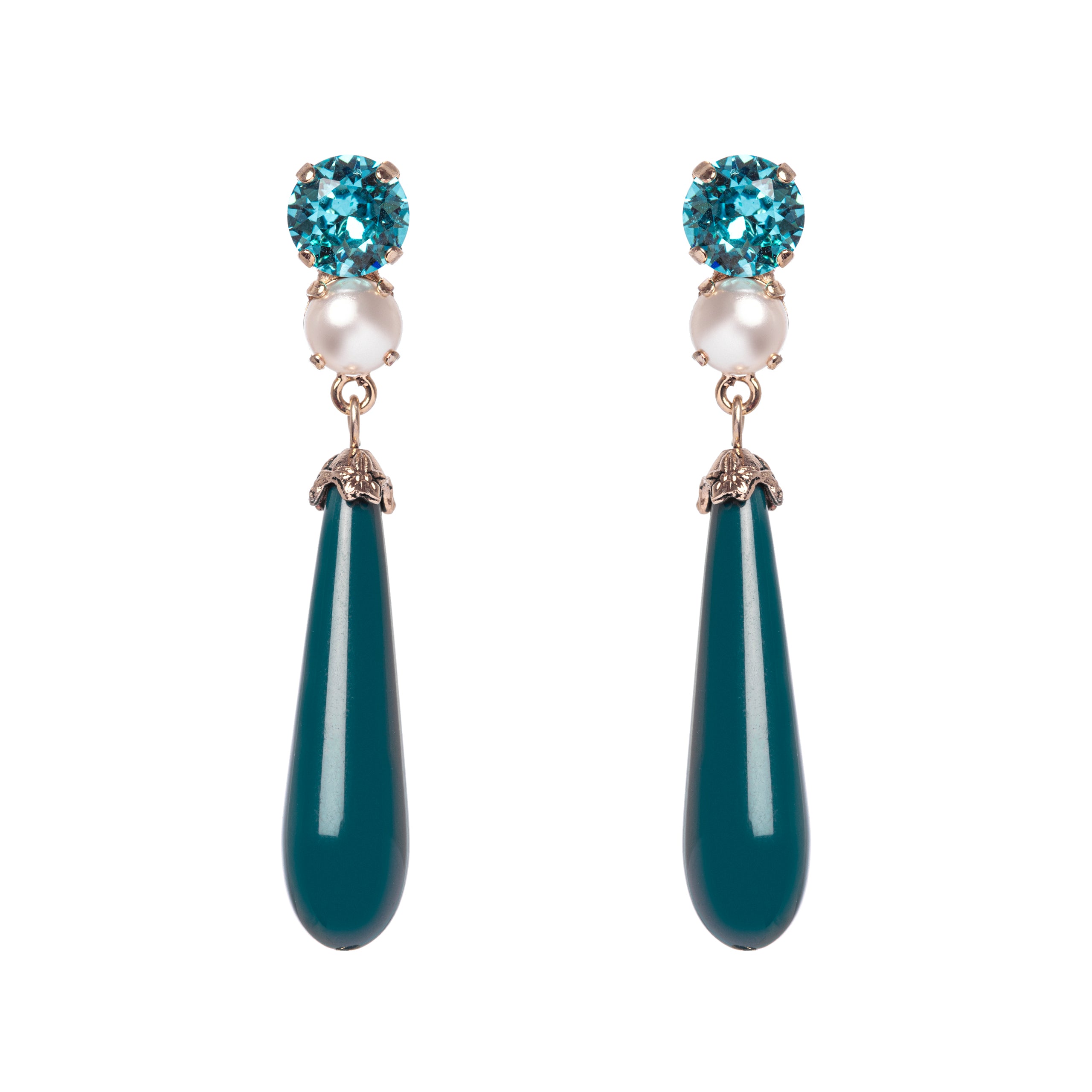 Orecchini con goccia lunga Essenza - Blu - Sodini Bijoux