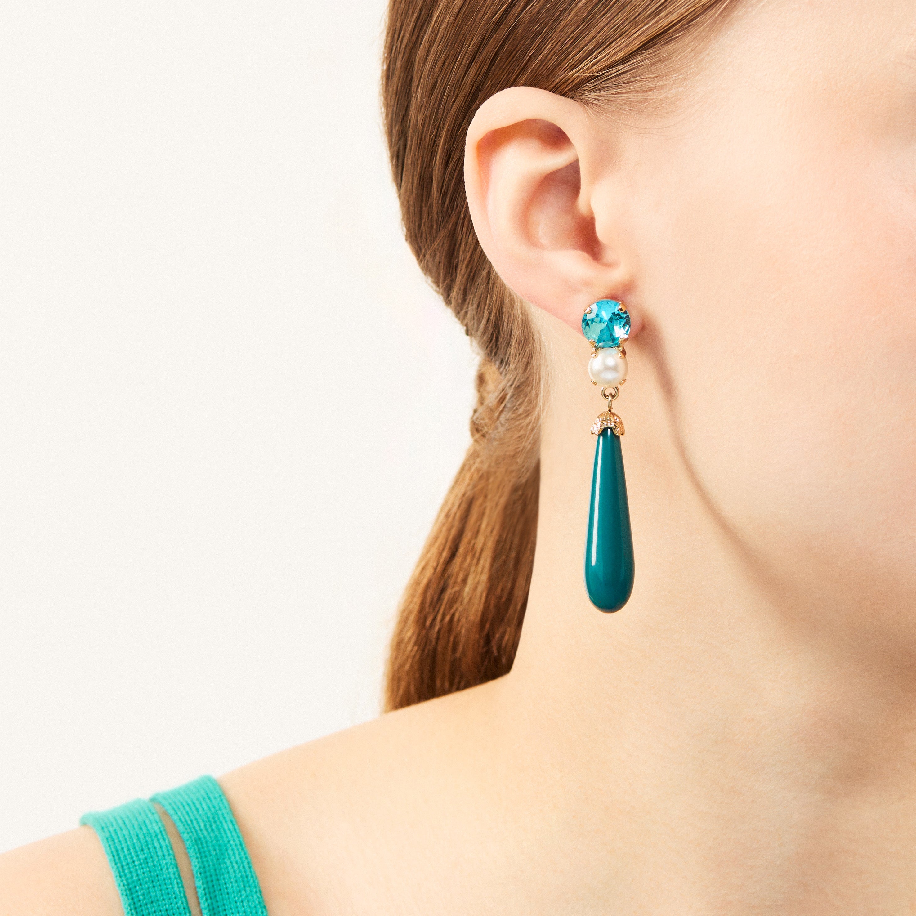 Orecchini con goccia lunga Essenza - Blu - Sodini Bijoux