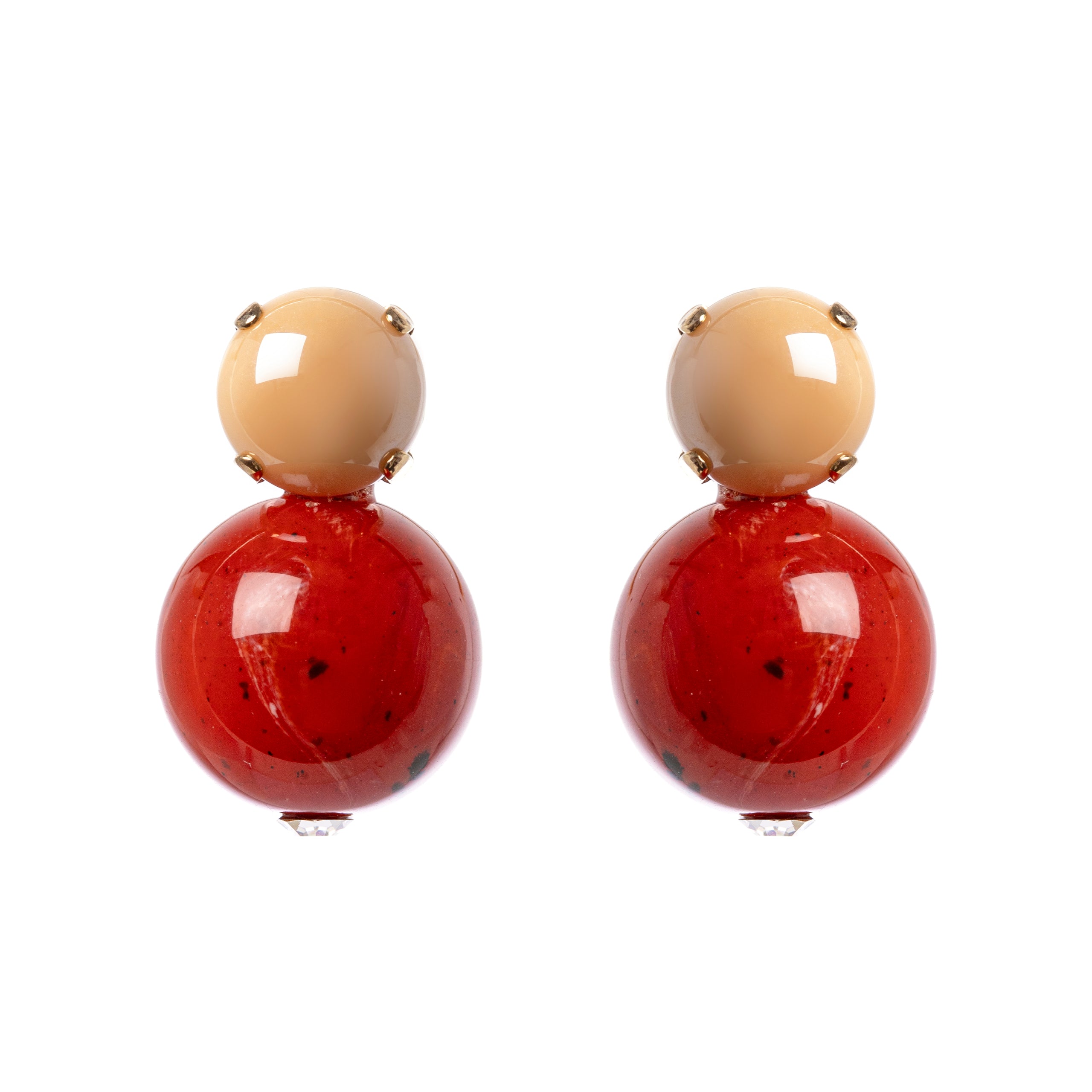 Orecchini a due elementi congiunti Essenza - Corallo - Sodini Bijoux