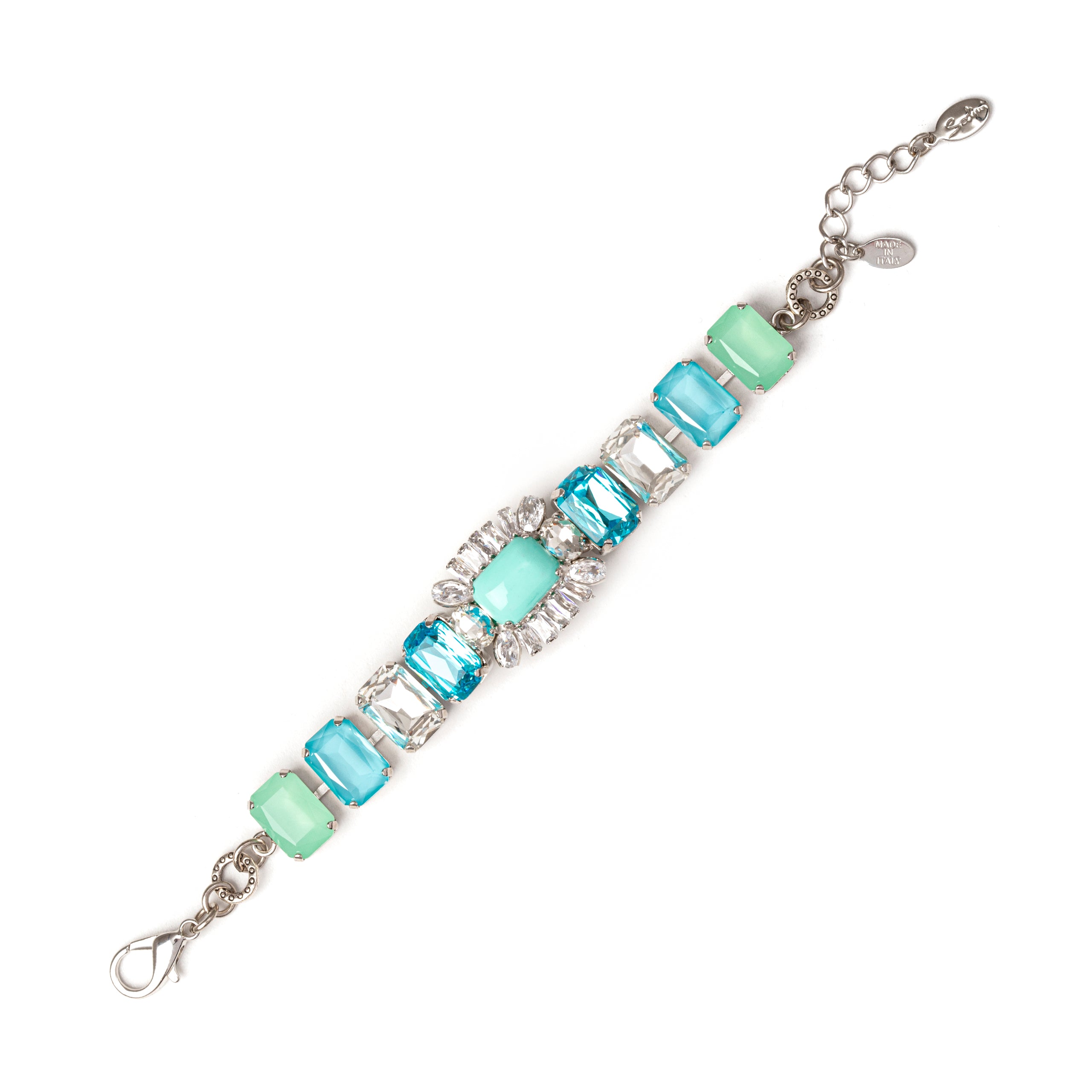 Bracciale cristalli e charm centrale Faville turchese - Turchese - Sodini Bijoux