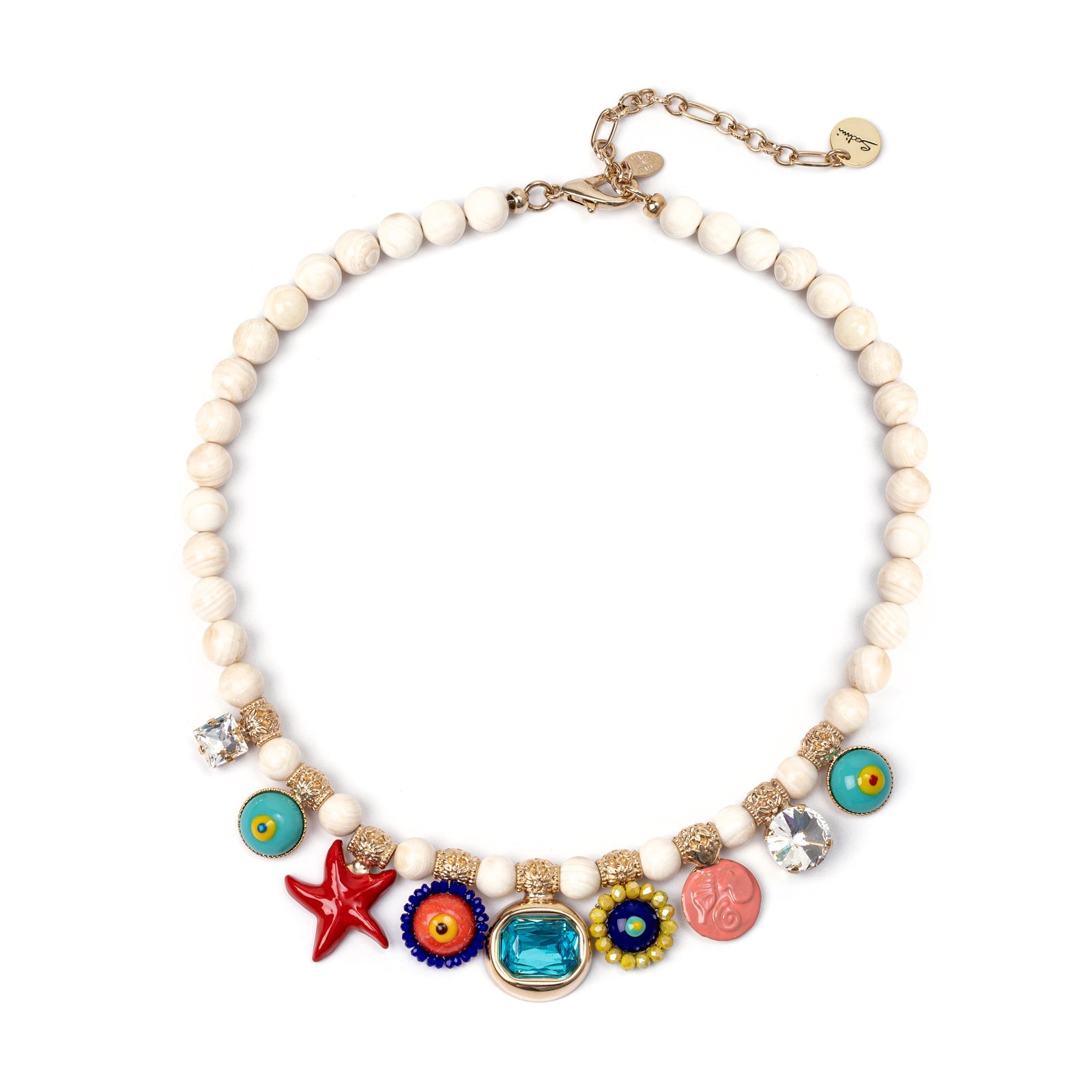 Choker with boules and pendants Partenope - Multicolor - Sodini Bijoux