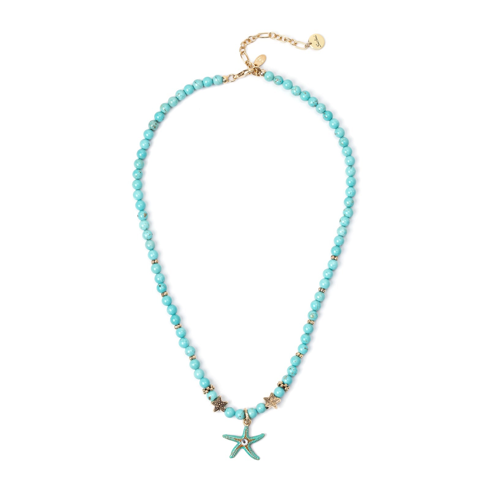 Necklace with boules and starfish Partenope - Turquoise - Sodini Bijoux