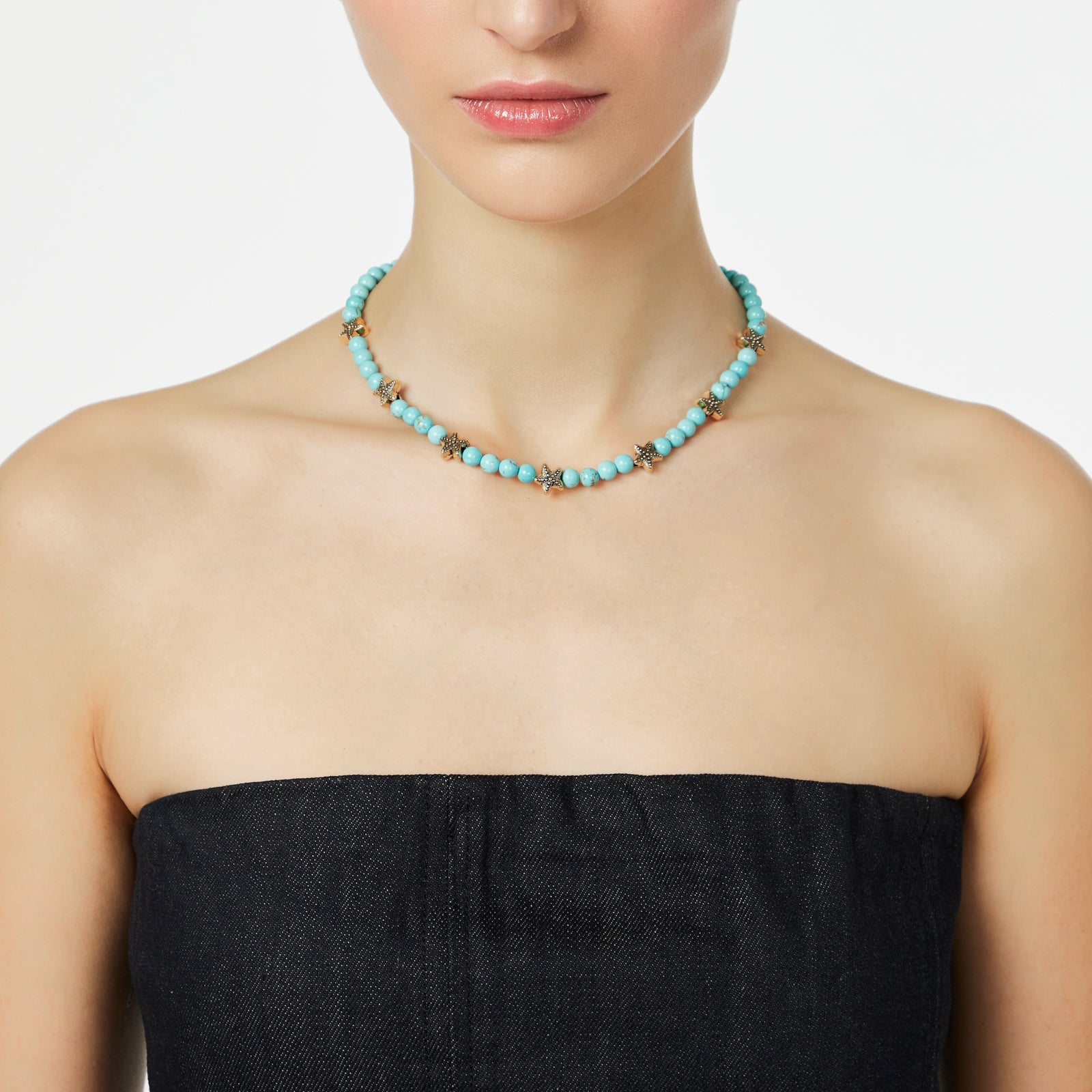 Girocollo boule e stelle marine Partenope - Turchese - Sodini Bijoux