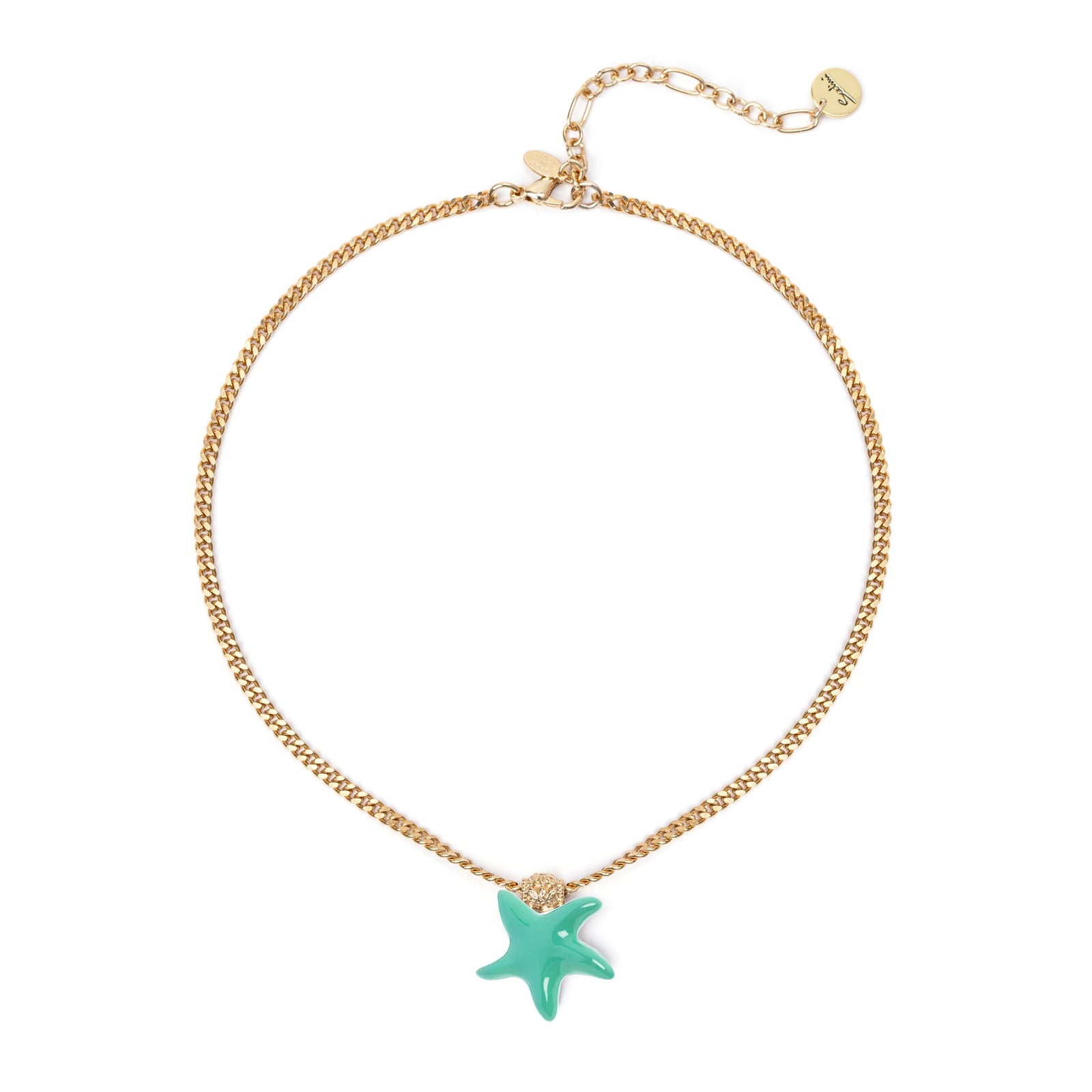 Short necklace groumette and starfish Partenope - Turquoise - Sodini Bijoux
