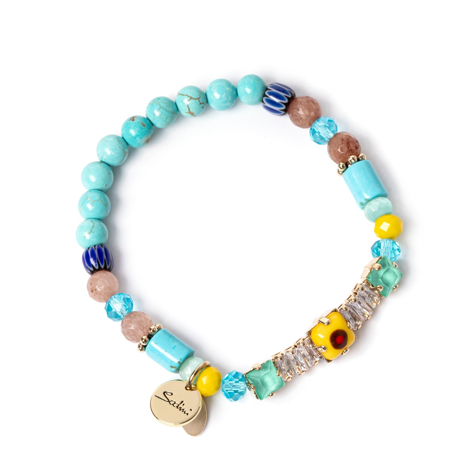Elastic bracelet with band-shaped charm Partenope - Multicolor - Sodini Bijoux