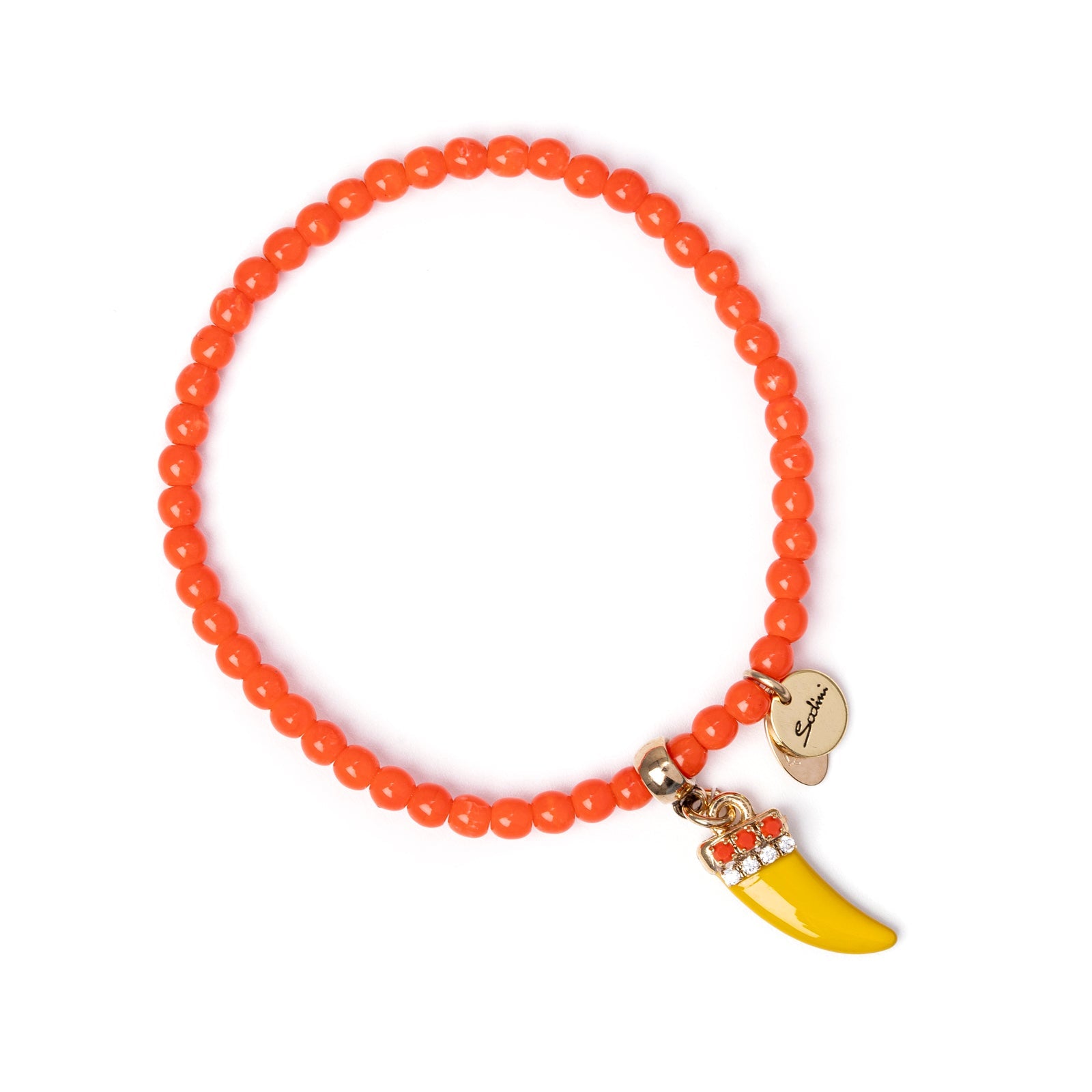 Bracciale elastico boule e cornetto Partenope - Giallo - Sodini Bijoux