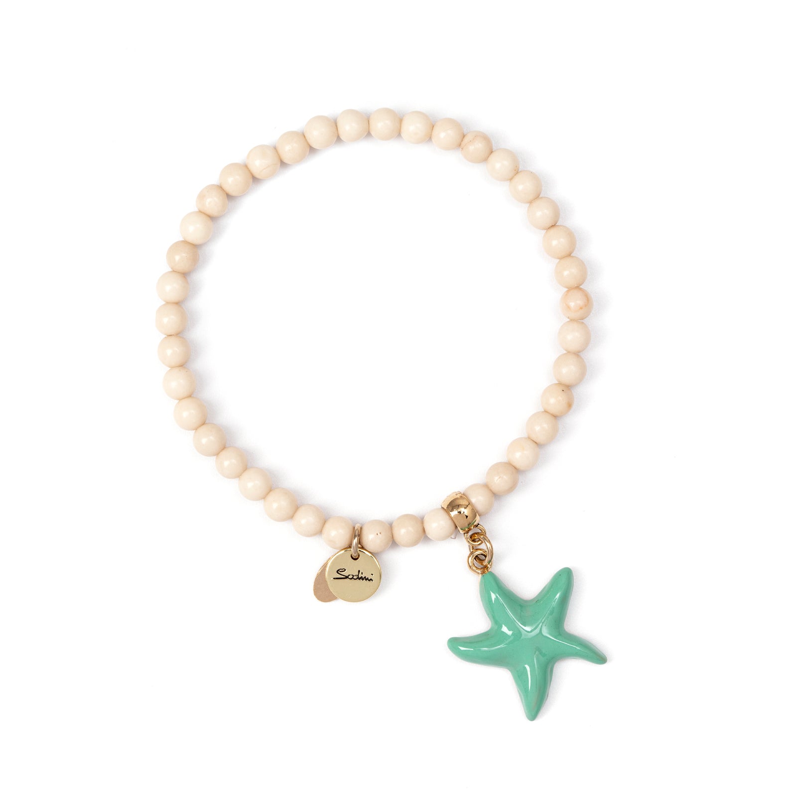 Elastic bracelet boules and starfish Partenope - Turquoise - Sodini Bijoux