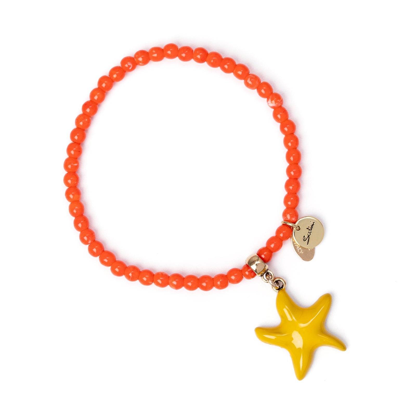 Bracciale elastico boule e stella marina Partenope - Giallo - Sodini Bijoux