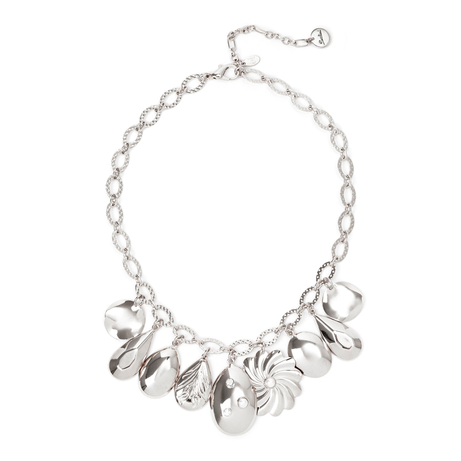 Oval links chain and pendants choker Amaranta - Silver - Sodini Bijoux