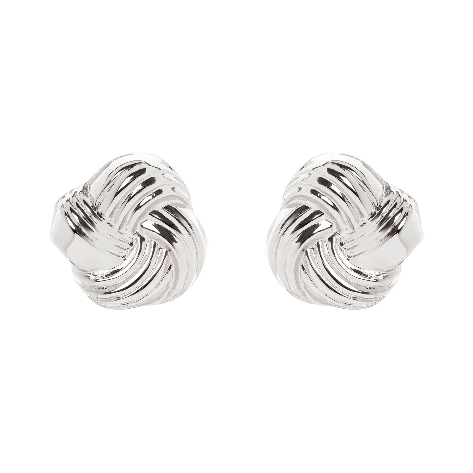 Knotted stripes earrings Amaranta - Silver - Sodini Bijoux