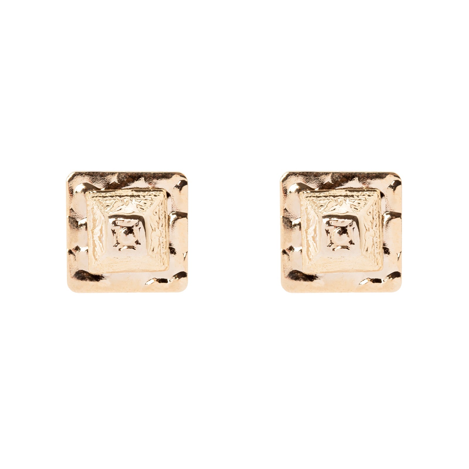 Textured square earrings Amaranta - Gold - Sodini Bijoux