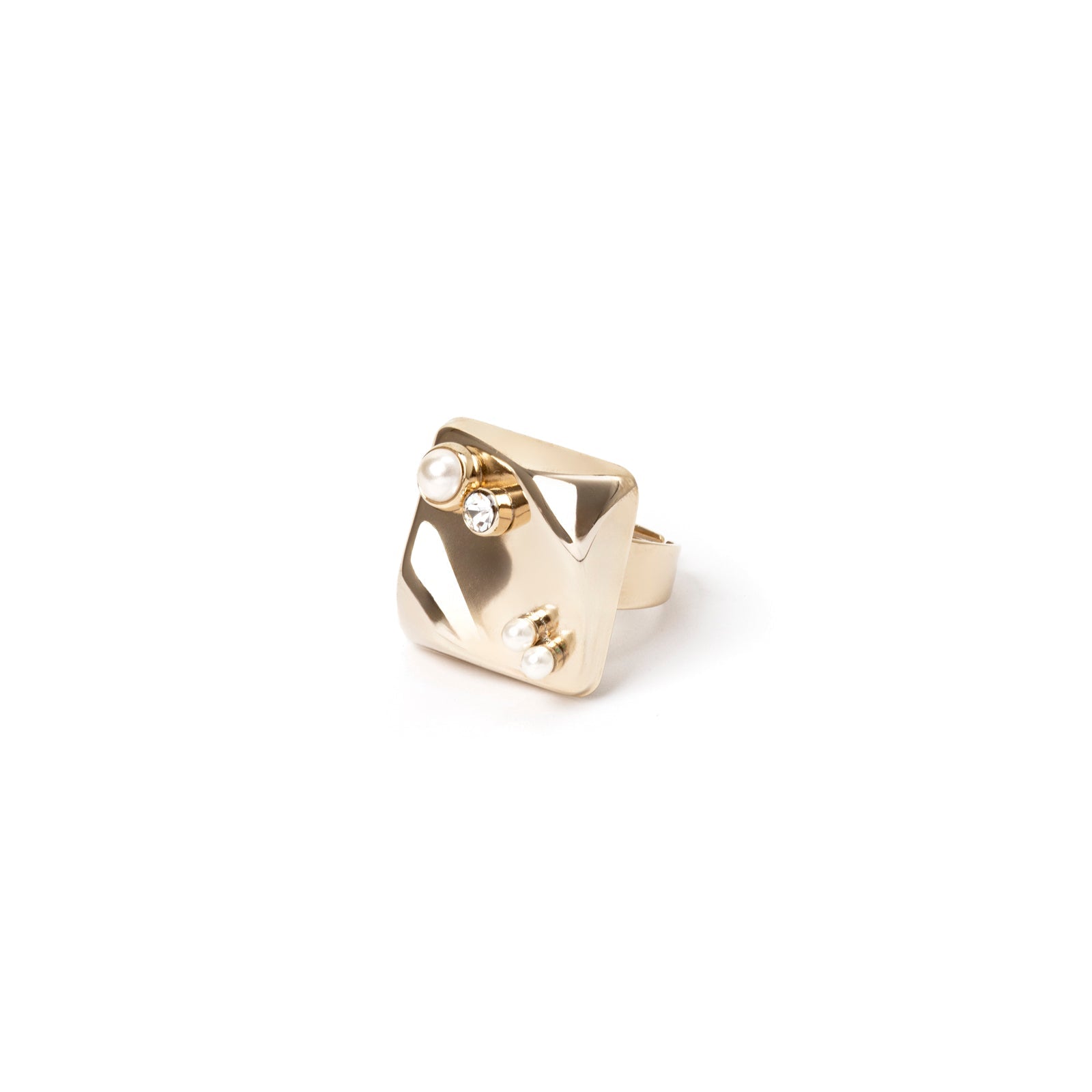 Anello con top quadrato Amaranta - Oro - Sodini Bijoux
