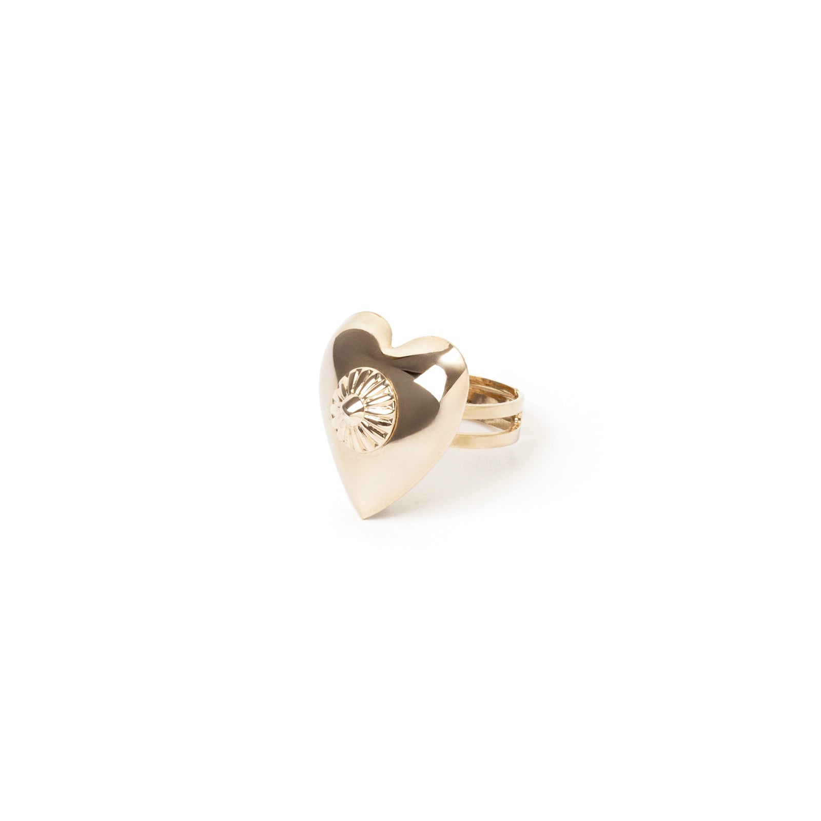 Ring with heart and flower Amaranta - Gold - Sodini Bijoux