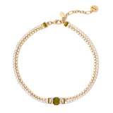 Double thread choker Semira - Green - Sodini Bijoux