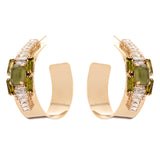 Hoop earrings Semira - Green - Sodini Bijoux