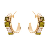 Small hoop earrings Semira - Green - Sodini Bijoux
