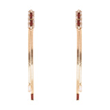 Long earrings Semira - Red - Sodini Bijoux
