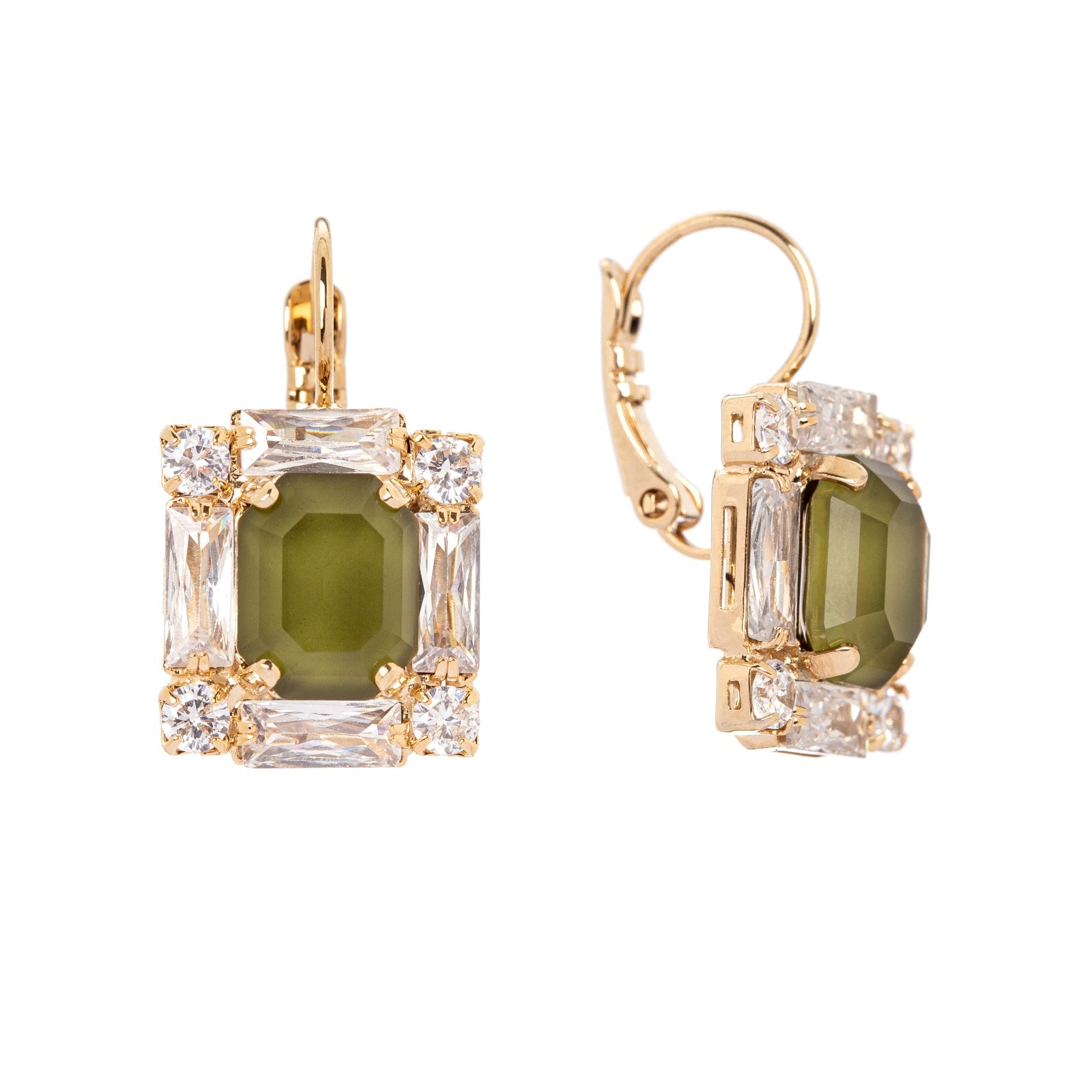 Orecchini geometrici a monachella Semira - Verde - Sodini Bijoux